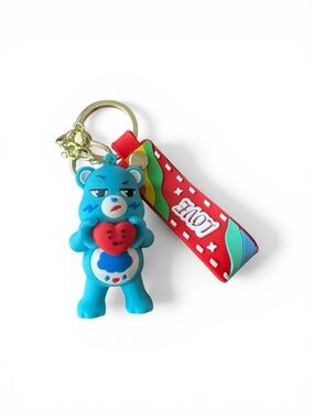 Care Bears Blue Bear Key & Card Holder with Red 'Love' Strap